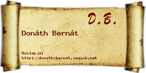 Donáth Bernát névjegykártya